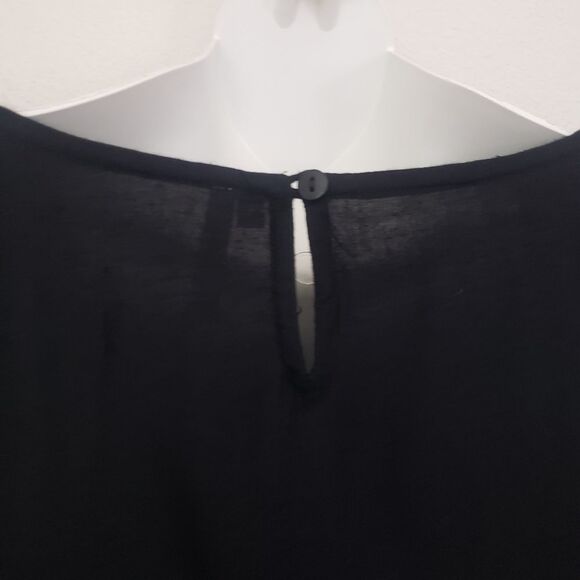 Gibson Latimer Shift Dress Medium Black Embroidered Boho Western Summer Casual - Picture 6 of 9